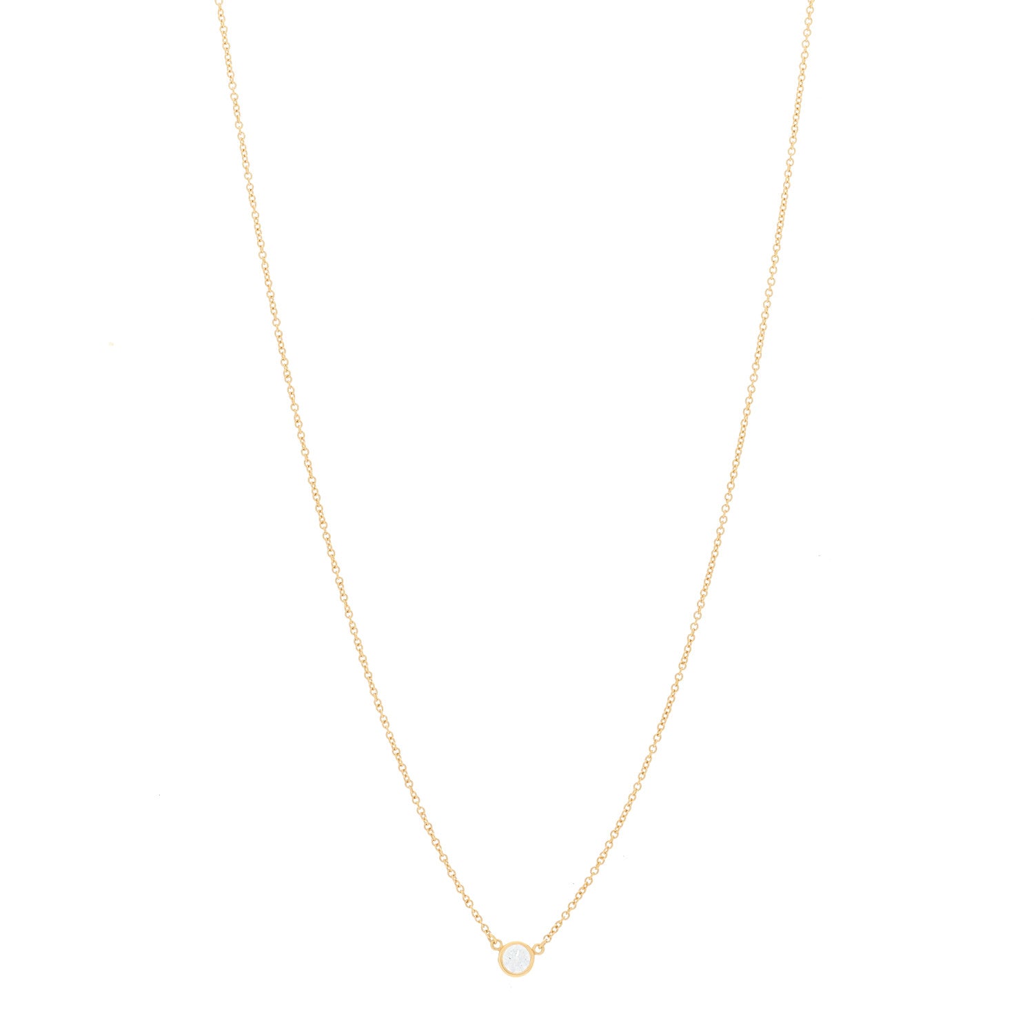 Tiffany 18K Yellow Gold Diamond .21ct Elsa Peretti Diamonds by the Yard Pendant Necklace 1 of 4