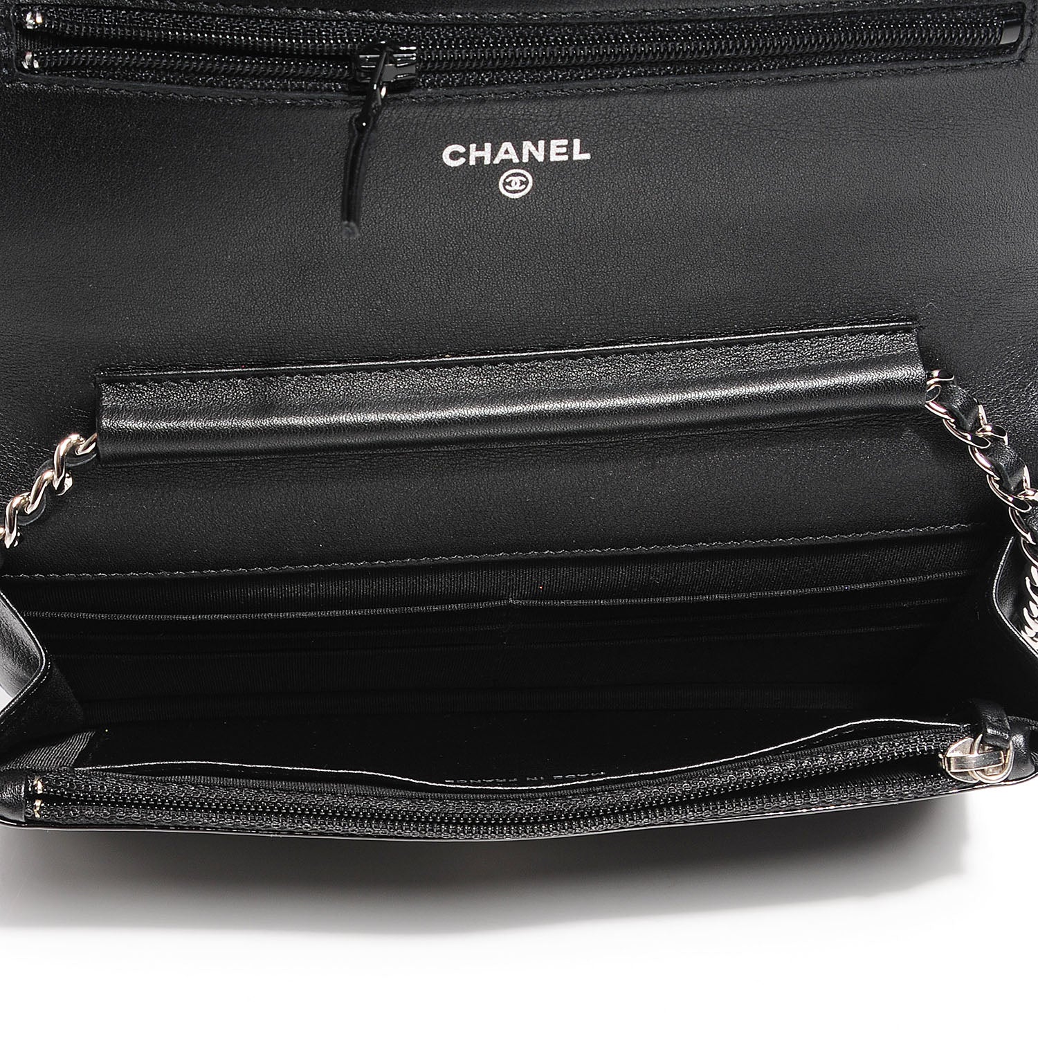 Chanel Patent Quilted Brilliant Wallet On Chain WOC Black 10 of 11