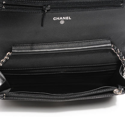 Chanel Patent Quilted Brilliant Wallet On Chain WOC Black 10 of 11