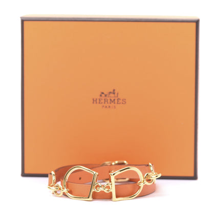 Hermes Swift Etrier Double Tour Bracelet T3 Orange 4 of 4