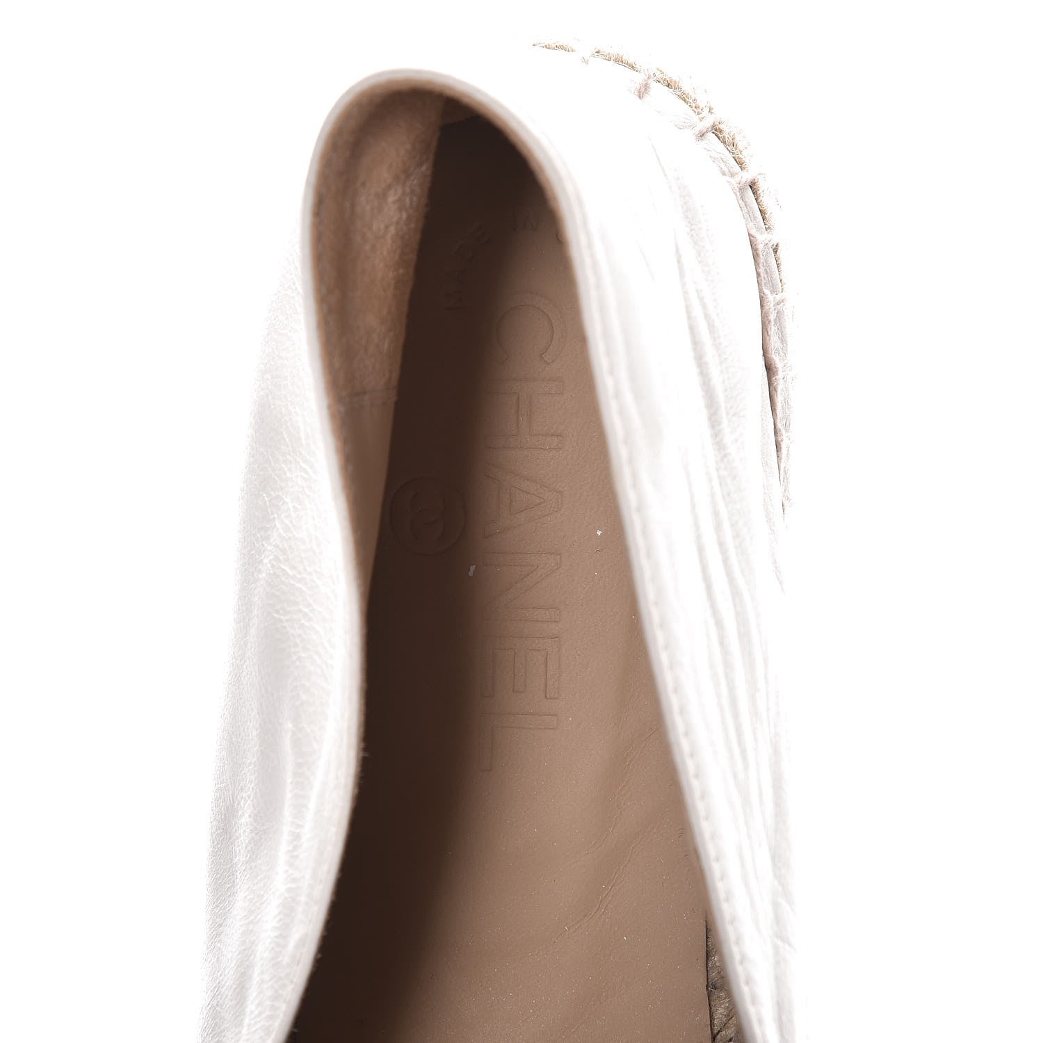 Chanel Lambskin CC Espadrilles 38 White Black 7 of 9