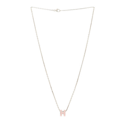 Hermes Palladium Mini Pop H Pendant Necklace Rose Dragee 3 of 6