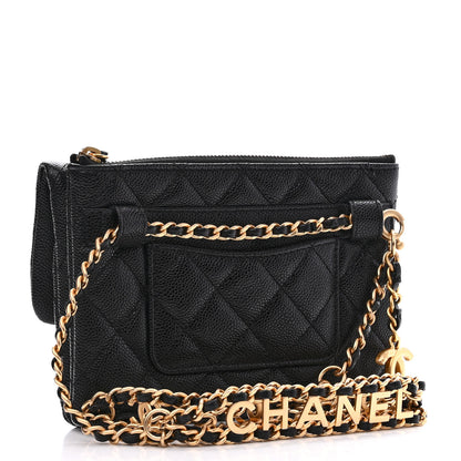 Chanel Shiny Caviar Pick Me Up Flap Belt Bag Black 3 of 12