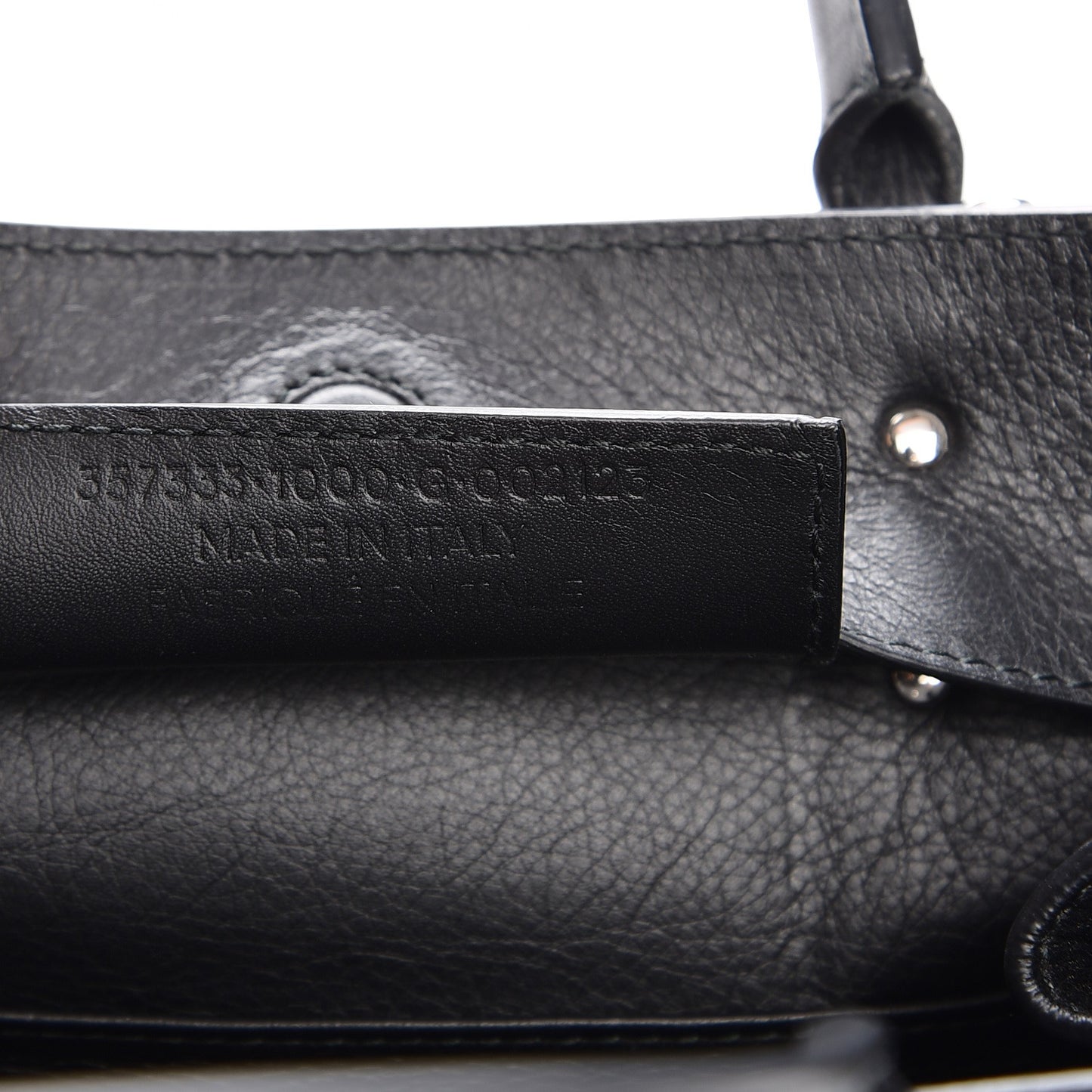 Grained Calfskin Papier Mini A4 Zip Around Tote Black