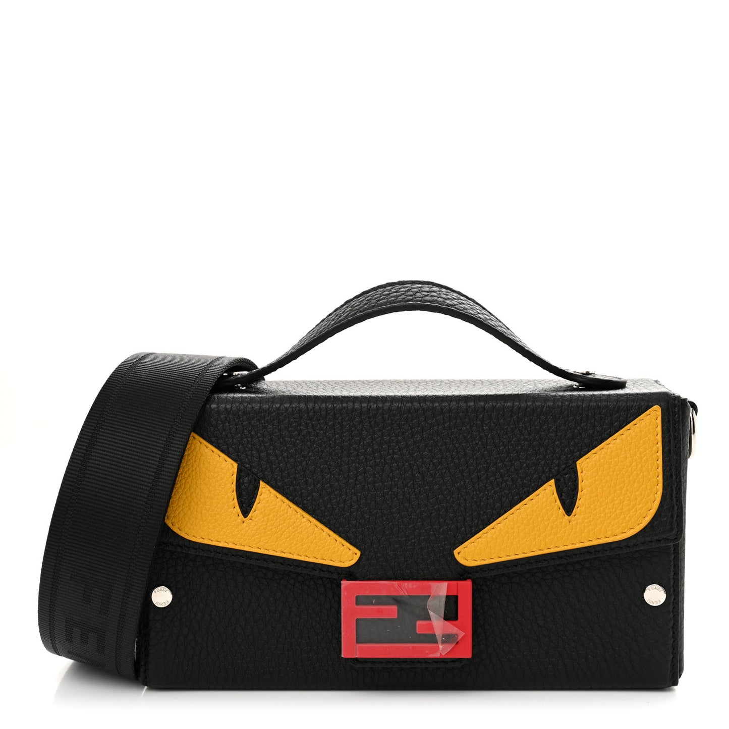 Vitello Cuoio Romano Monster Eyes Bi-Color Baguette Trunk Black Yellow