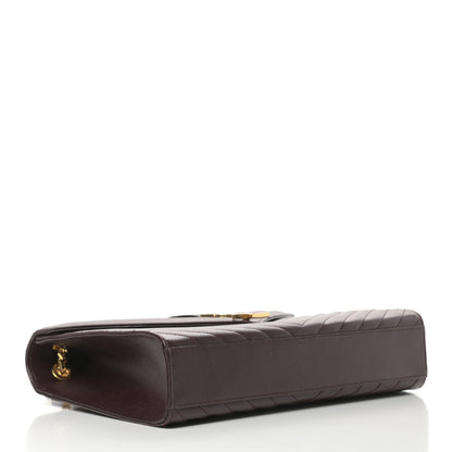 Saint Laurent Grain De Poudre Matelasse Chevron Large Monogram Satchel Rouge Legion 4 of 13