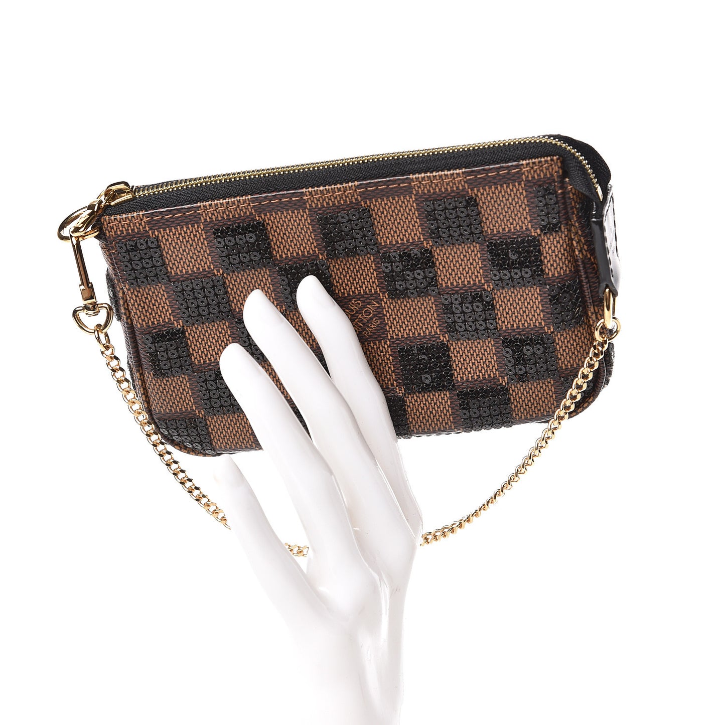 Damier Paillettes Mini Pochette Accessories Blue