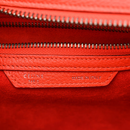 Celine Drummed Calfskin Micro Luggage Vermillion 6 of 10
