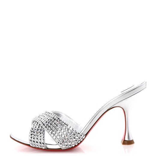 Suede Metallic Kid Lambskin Strass Mariza Is Back 85 Sandals 35 Silver