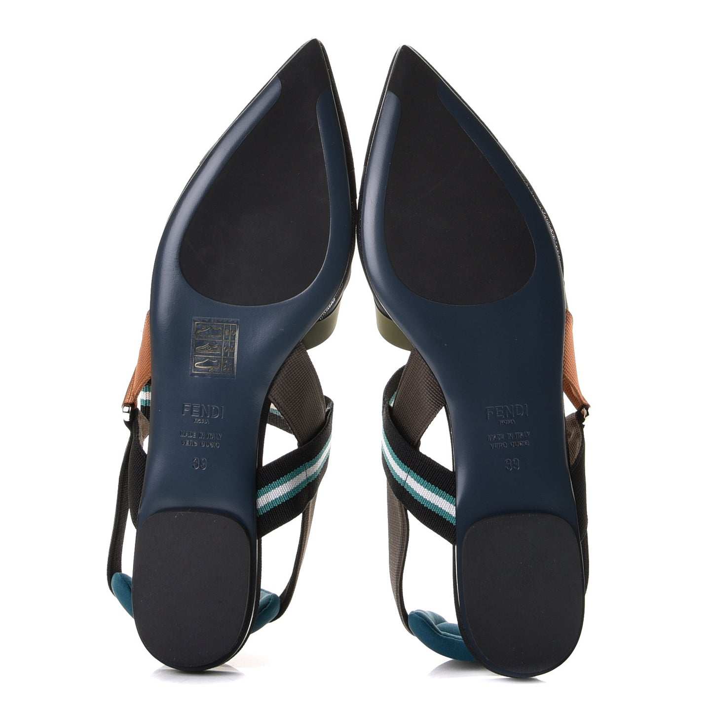 Technical Mesh Colibri Slingback Ballerina Flats 39 Green Multicolor
