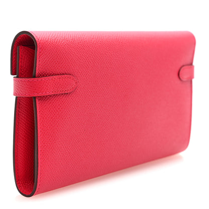 Hermes Epsom Kelly Longue Wallet Rose Extreme 3 of 7