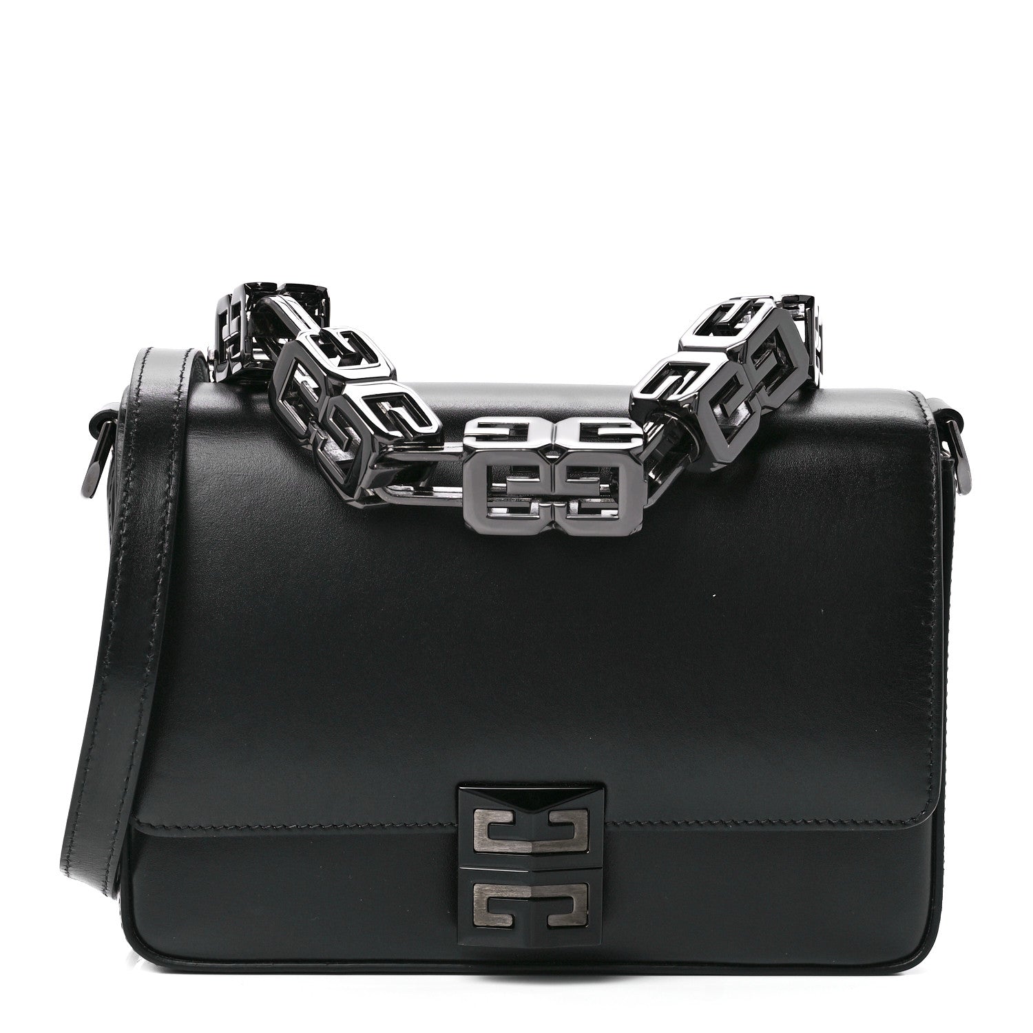 Givenchy Box Calfskin Medium 4G Cube Chain Shoulder Bag So Black 1 of 12