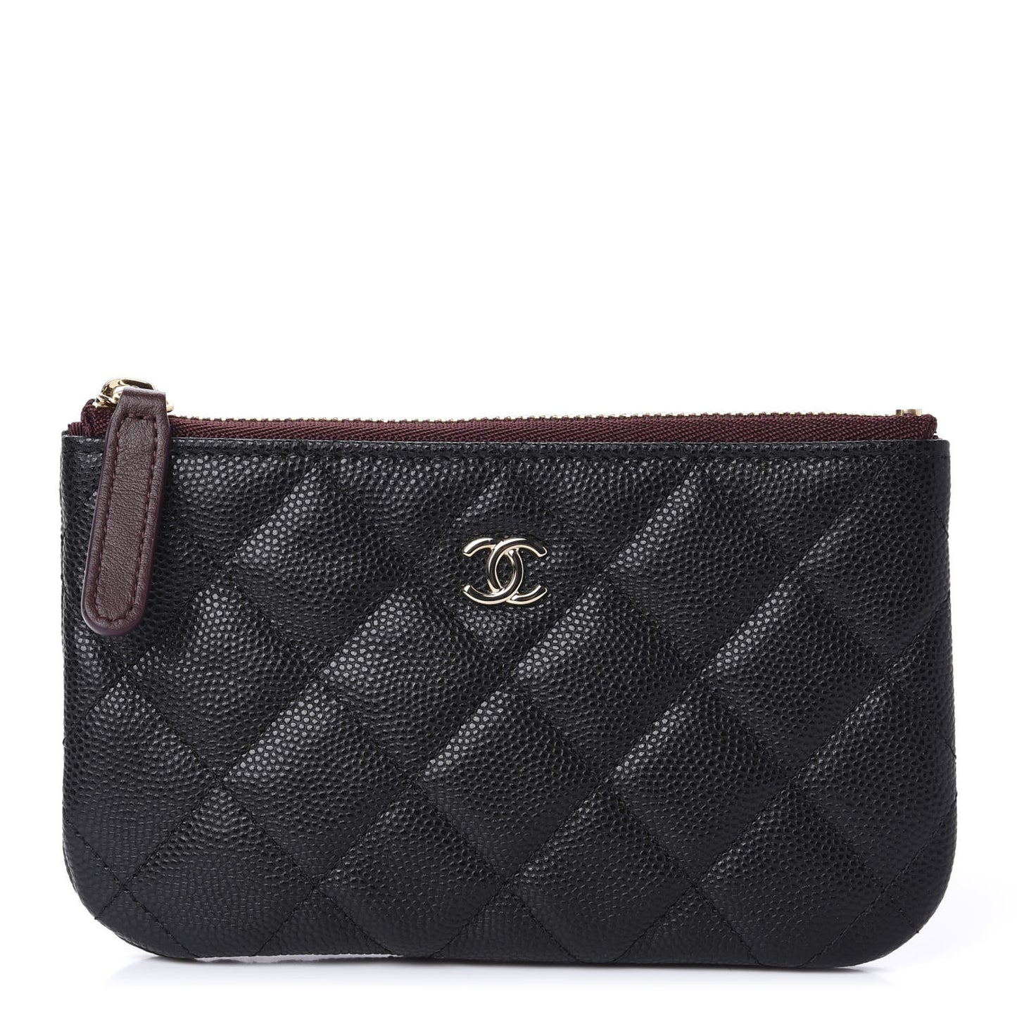 Caviar Quilted Small Cosmetic Case Black