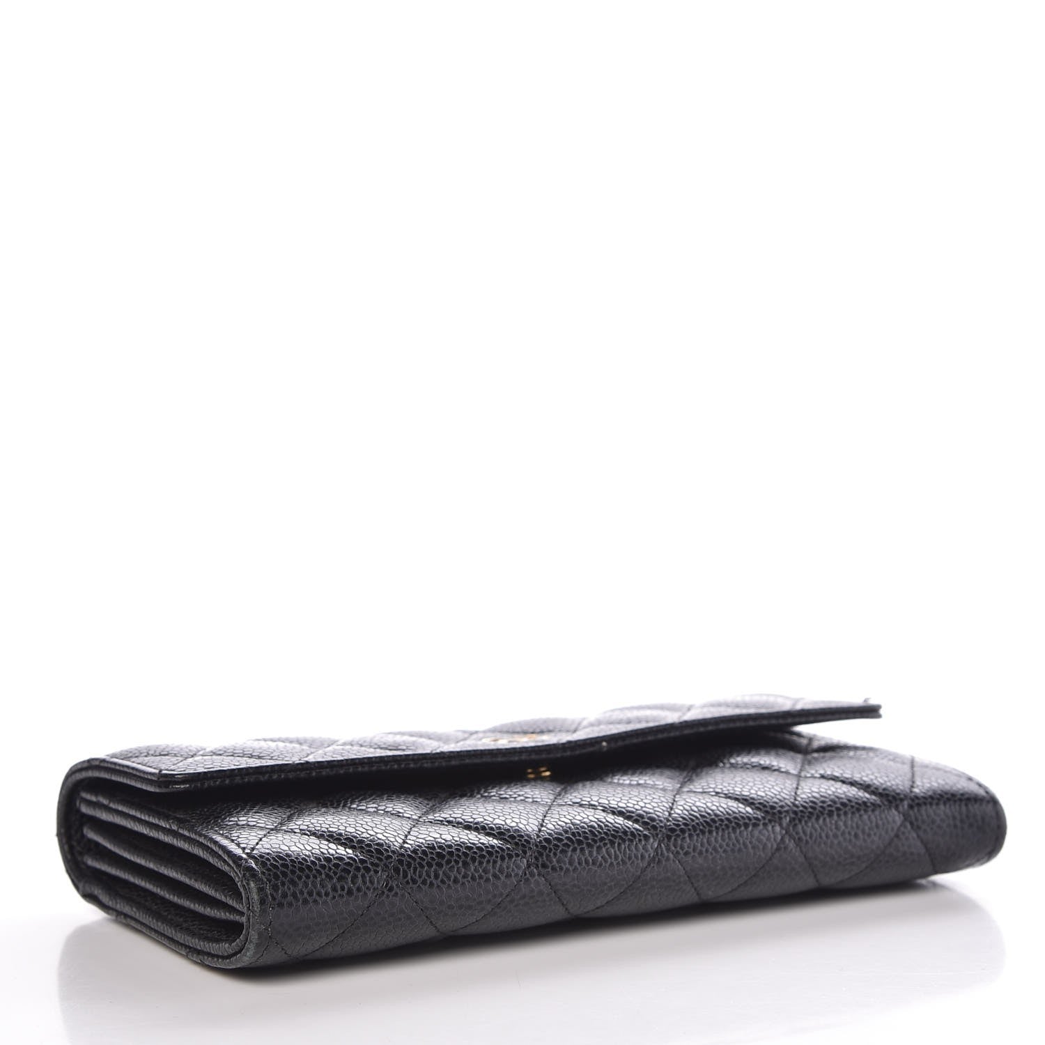 Chanel Caviar Quilted Large Gusset Flap Wallet Black 5 of 11