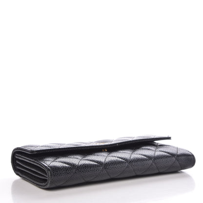 Chanel Caviar Quilted Large Gusset Flap Wallet Black 5 of 11