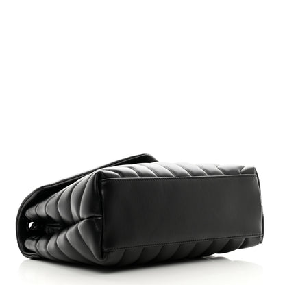 Saint Laurent Calfskin Y Quilted Monogram Monochrome Small Loulou Chain Satchel Black 4 of 12