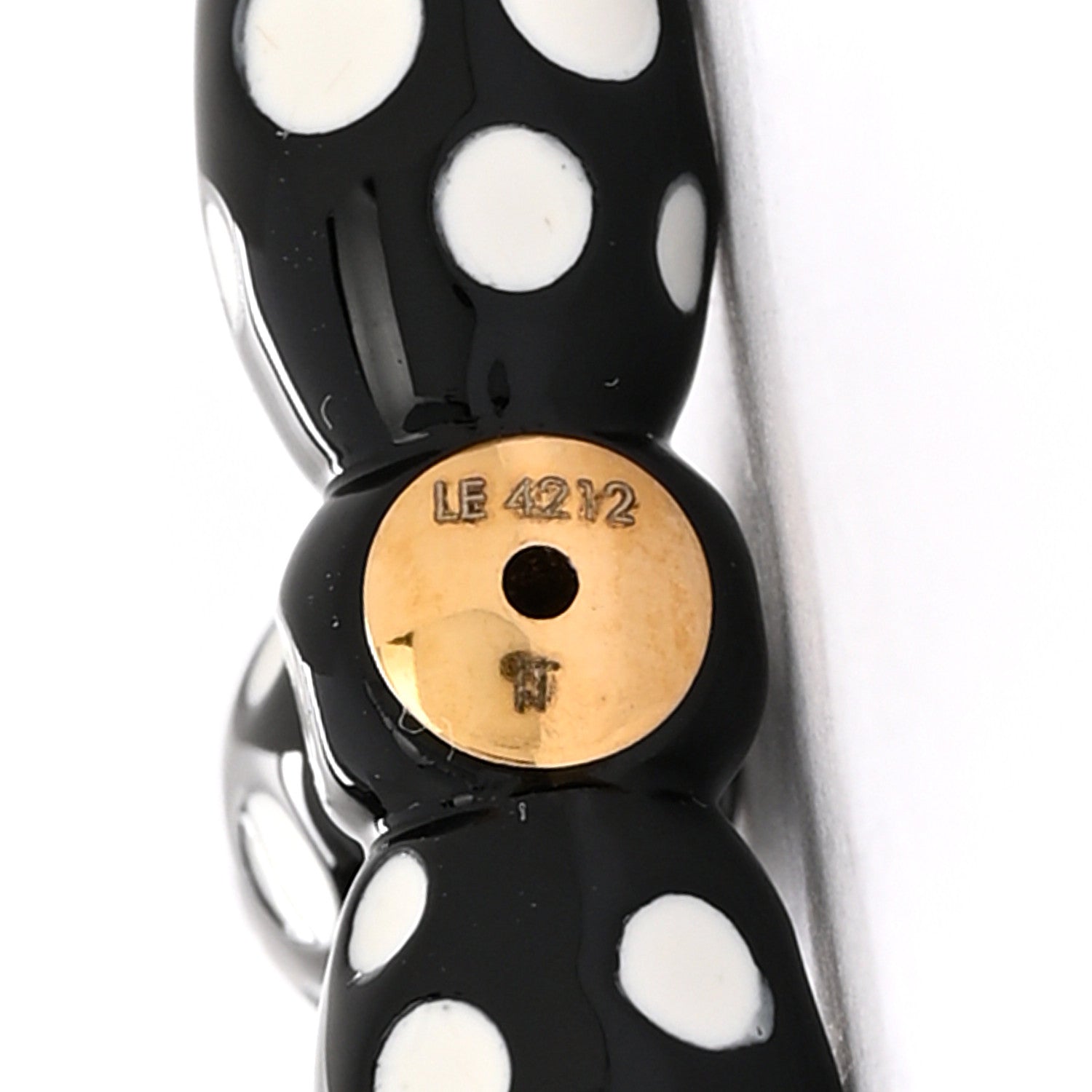 Louis Vuitton LV X YK Louisette Infinity Dot Earrings Gold Black White 6 of 7