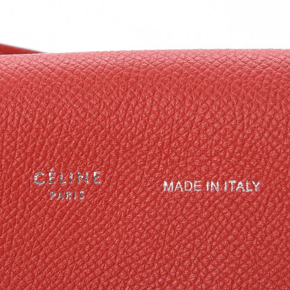 Celine Grained Shiny Calfskin Strap Clutch Scarlet 7 of 9