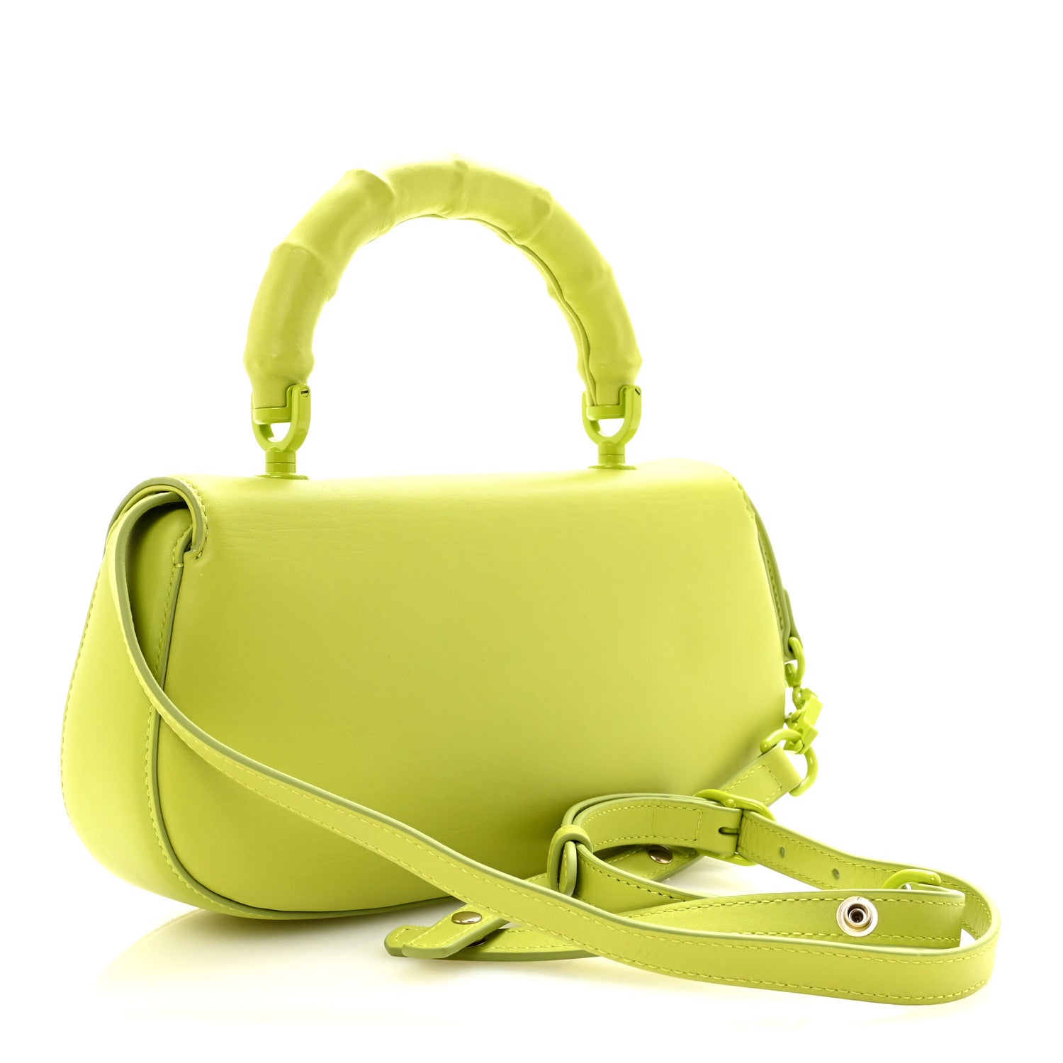 Gucci Calfskin Medium Bamboo Diva Green 3 of 9