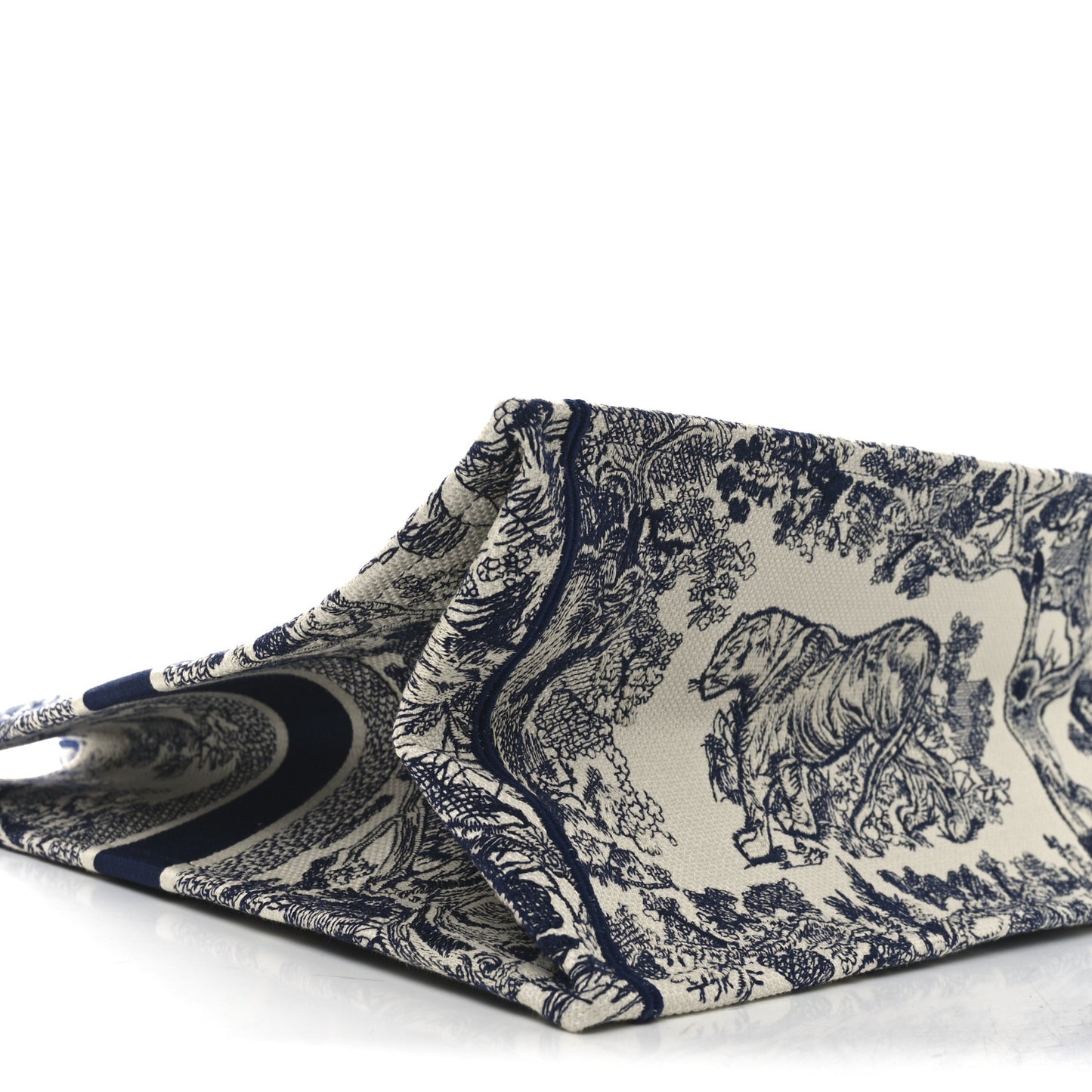 Canvas Embroidered Large Dioriviera Toile De Jouy Book Tote Blue