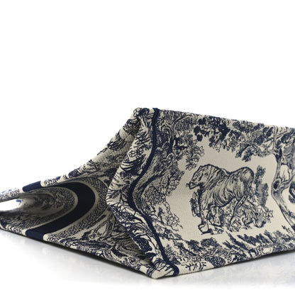 Christian Dior Canvas Embroidered Large Dioriviera Toile De Jouy Book Tote Blue 9 of 10