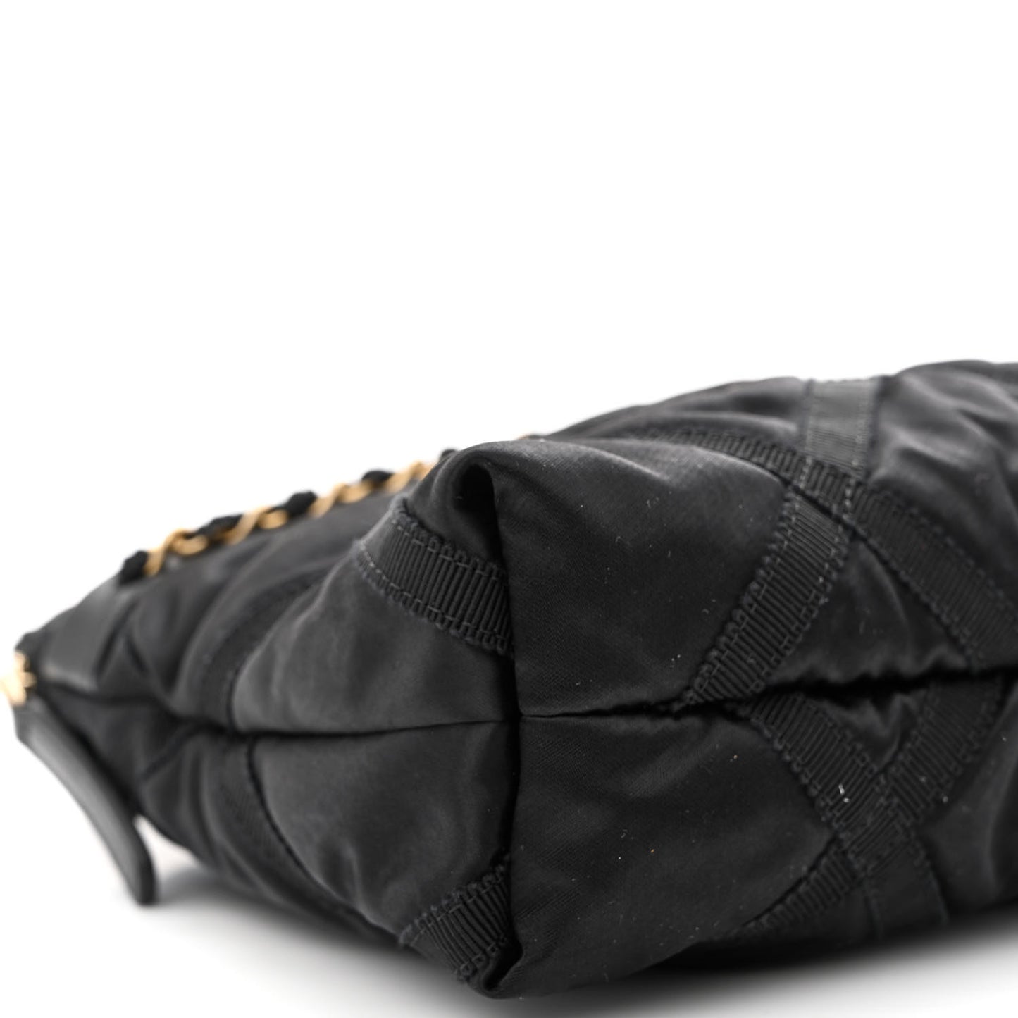 Nylon Grosgrain Large Lifestyle Pouch With Foldable Tote Black