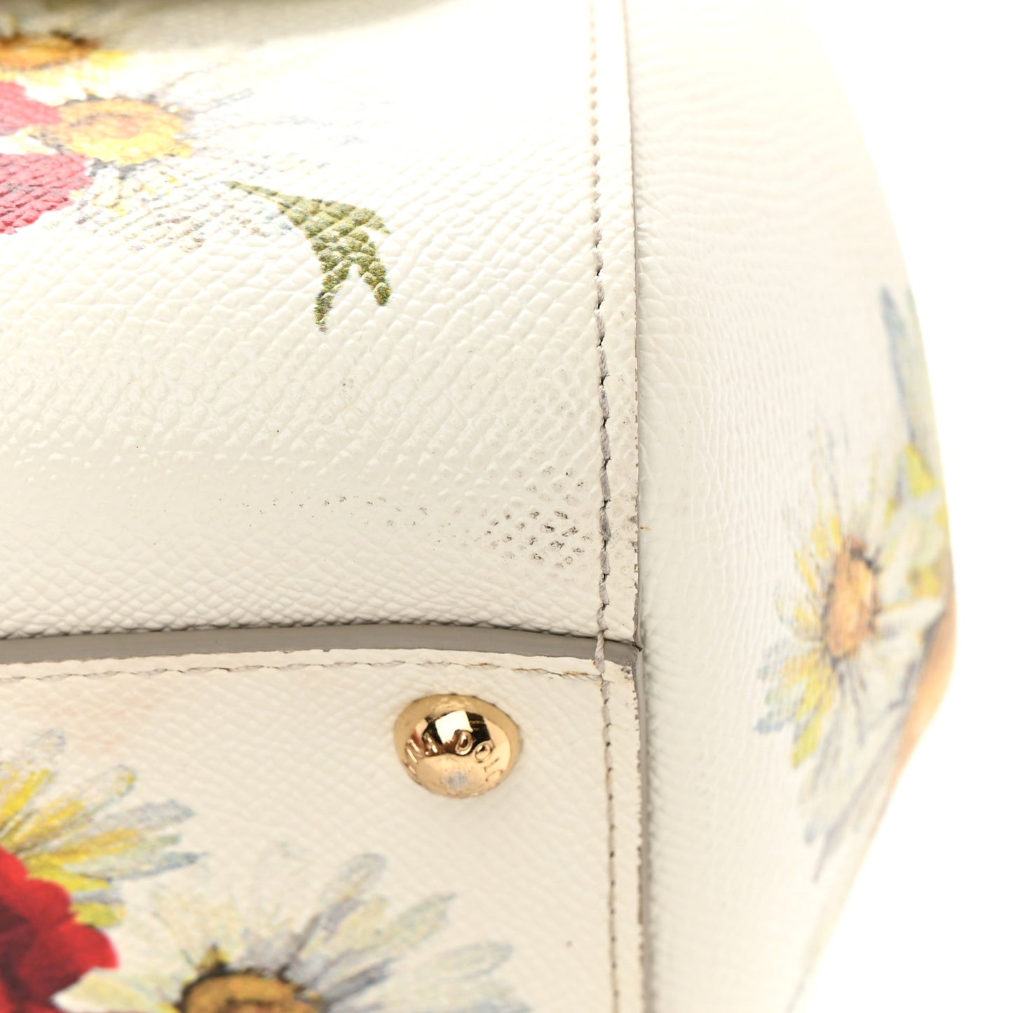 Dauphine St.Giap Papaveri Print Medium Miss Sicily Satchel White Multicolor