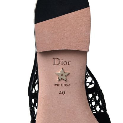 Christian Dior Suede Resille Dior-I Slingback Flats 40 Black 5 of 5