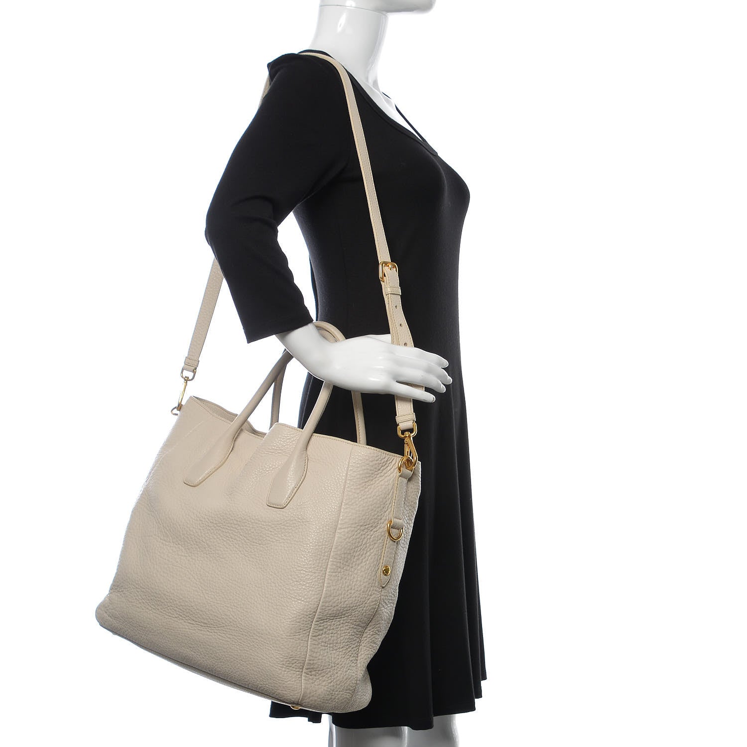 Prada Cervo Deerskin Tote Talco 2 of 22