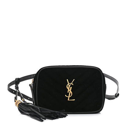 Saint Laurent Velour Matelasse Monogram Lou Belt Bag Black 1 of 10