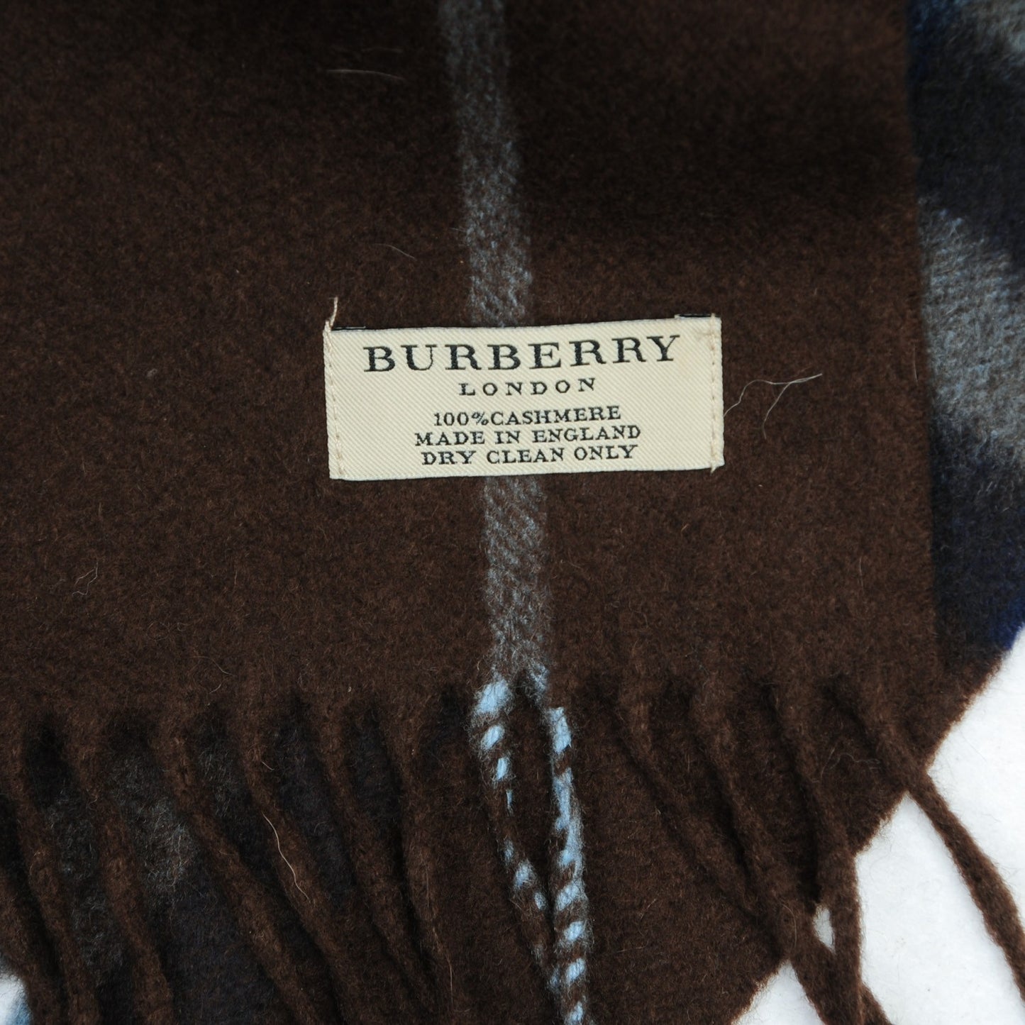 Cashmere Giant Heritage Check Fringe Scarf Brown
