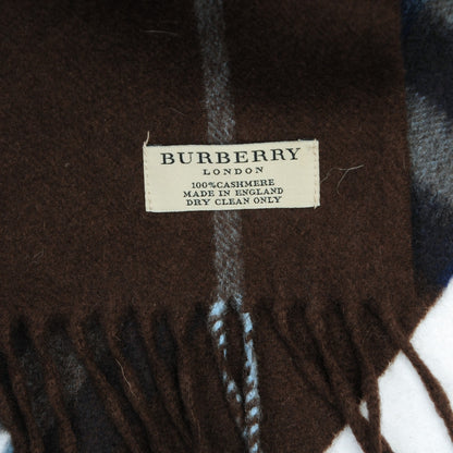Burberry Cashmere Giant Heritage Check Fringe Scarf Brown 4 of 4