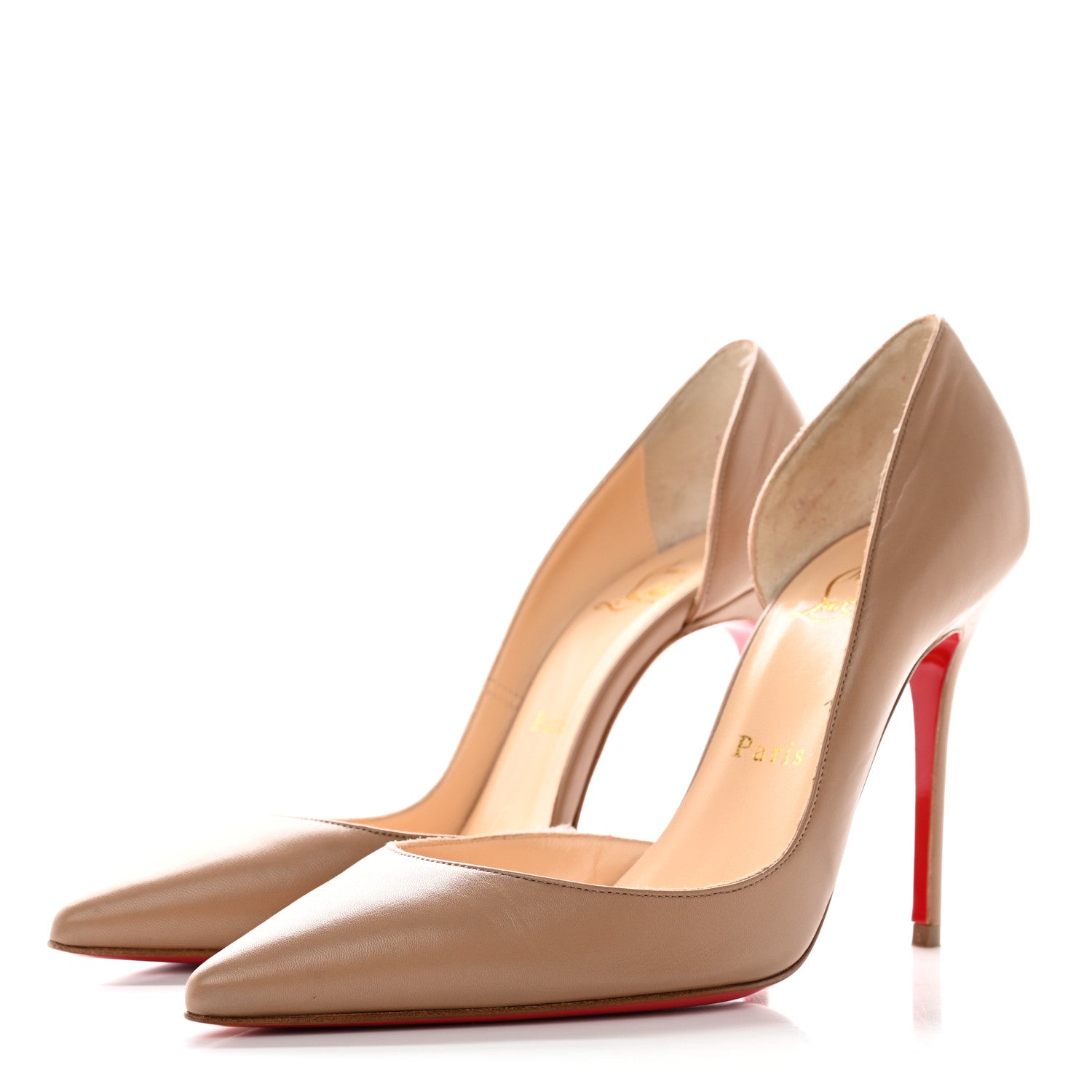Christian Louboutin Nappa Iriza 100 Pumps 37.5 Nude 3 of 14