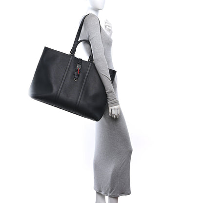 Gucci Calfskin Web Maxi Tote Black 2 of 10