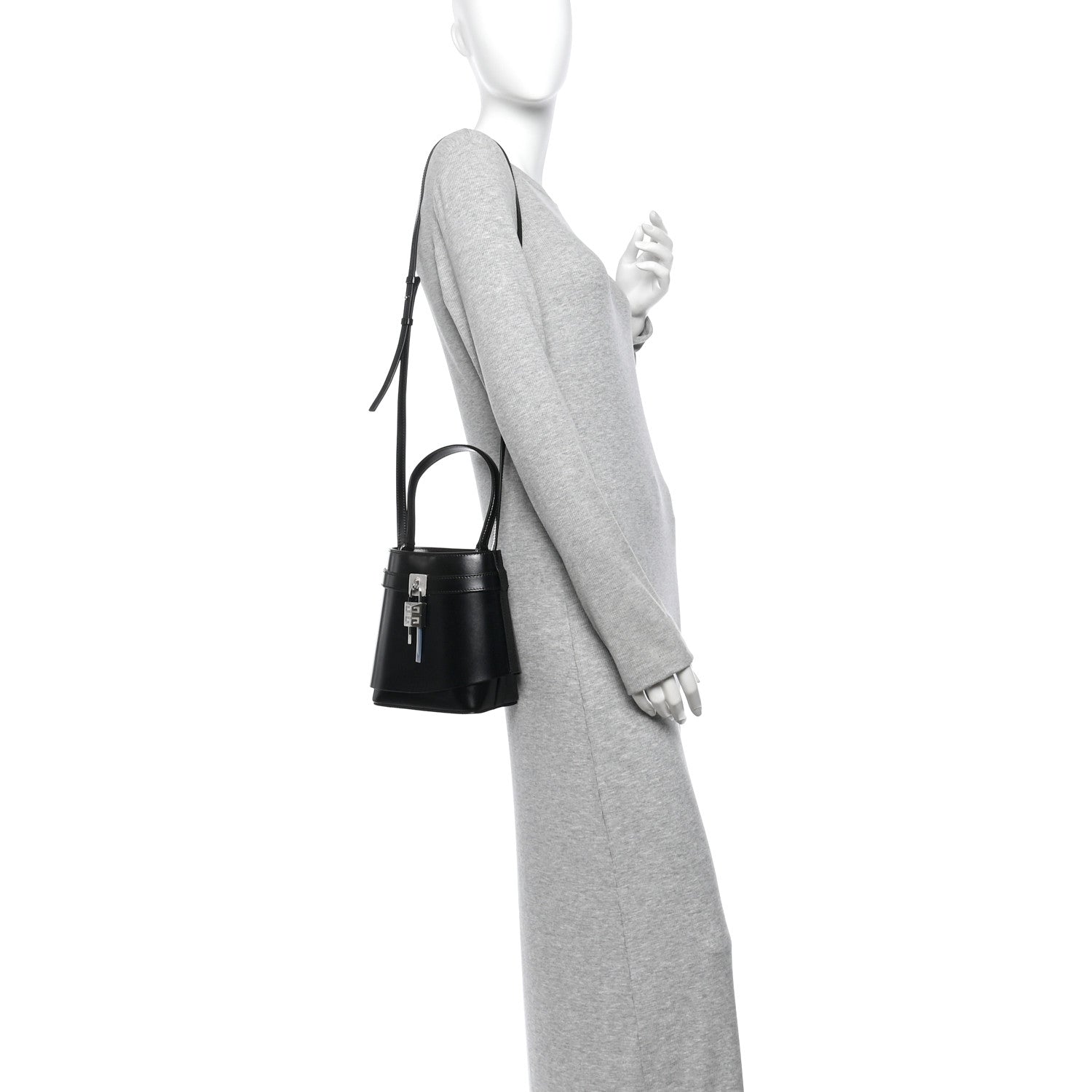 Givenchy Box Calfskin Shark Lock Bucket Bag Black 2 of 10