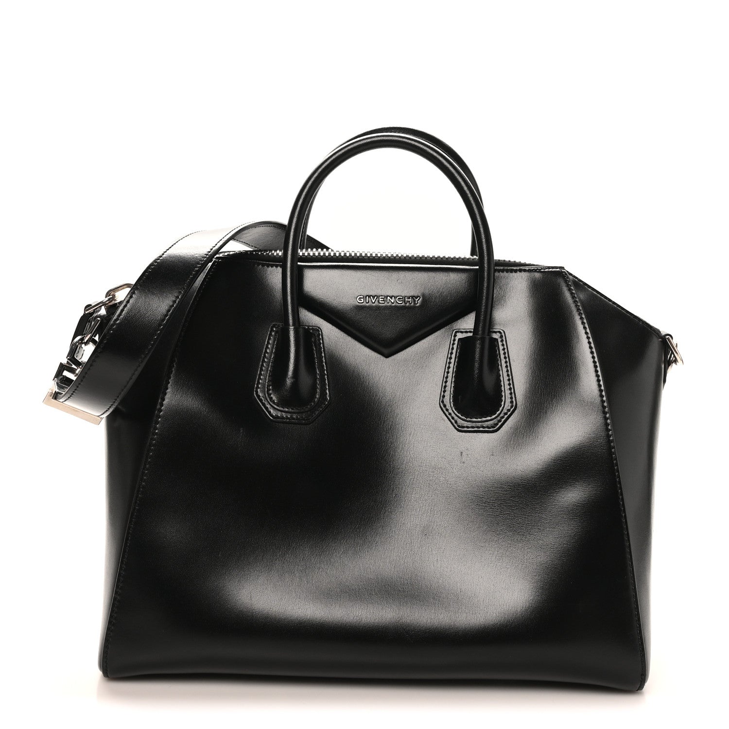 Givenchy Shiny Lord Calfskin Medium Antigona Black 1 of 9