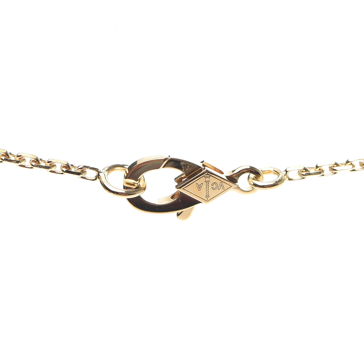 18K Yellow Gold Diamond Vintage Alhambra Pendant Necklace