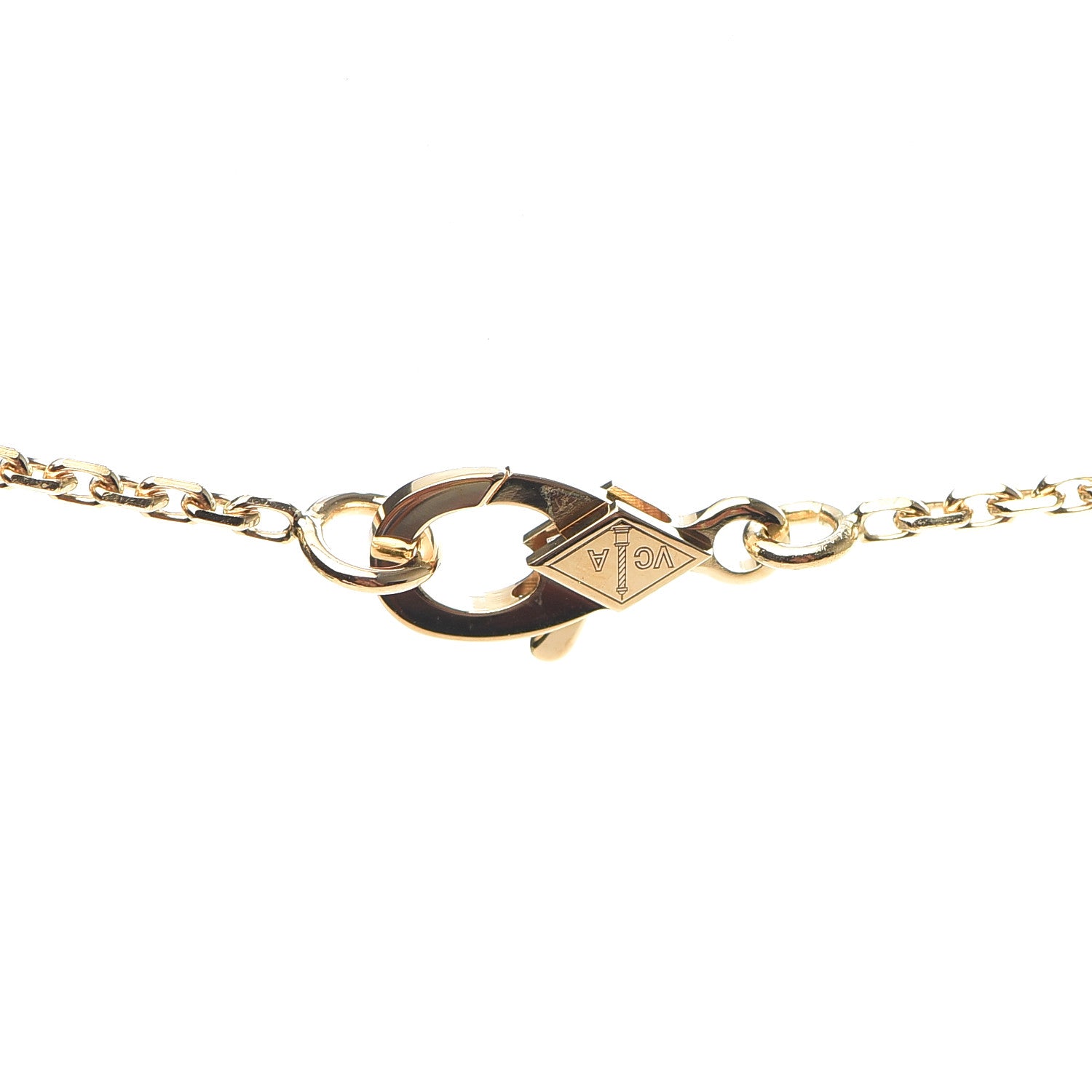 Van Cleef & Arpels 18K Yellow Gold Diamond Vintage Alhambra Pendant Necklace 5 of 7