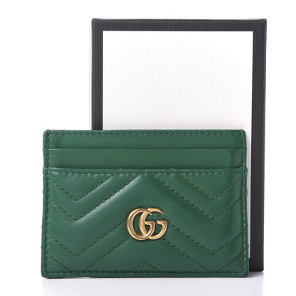 Gucci Calfskin Matelasse GG Marmont Card Holder Emerald Green 8 of 8