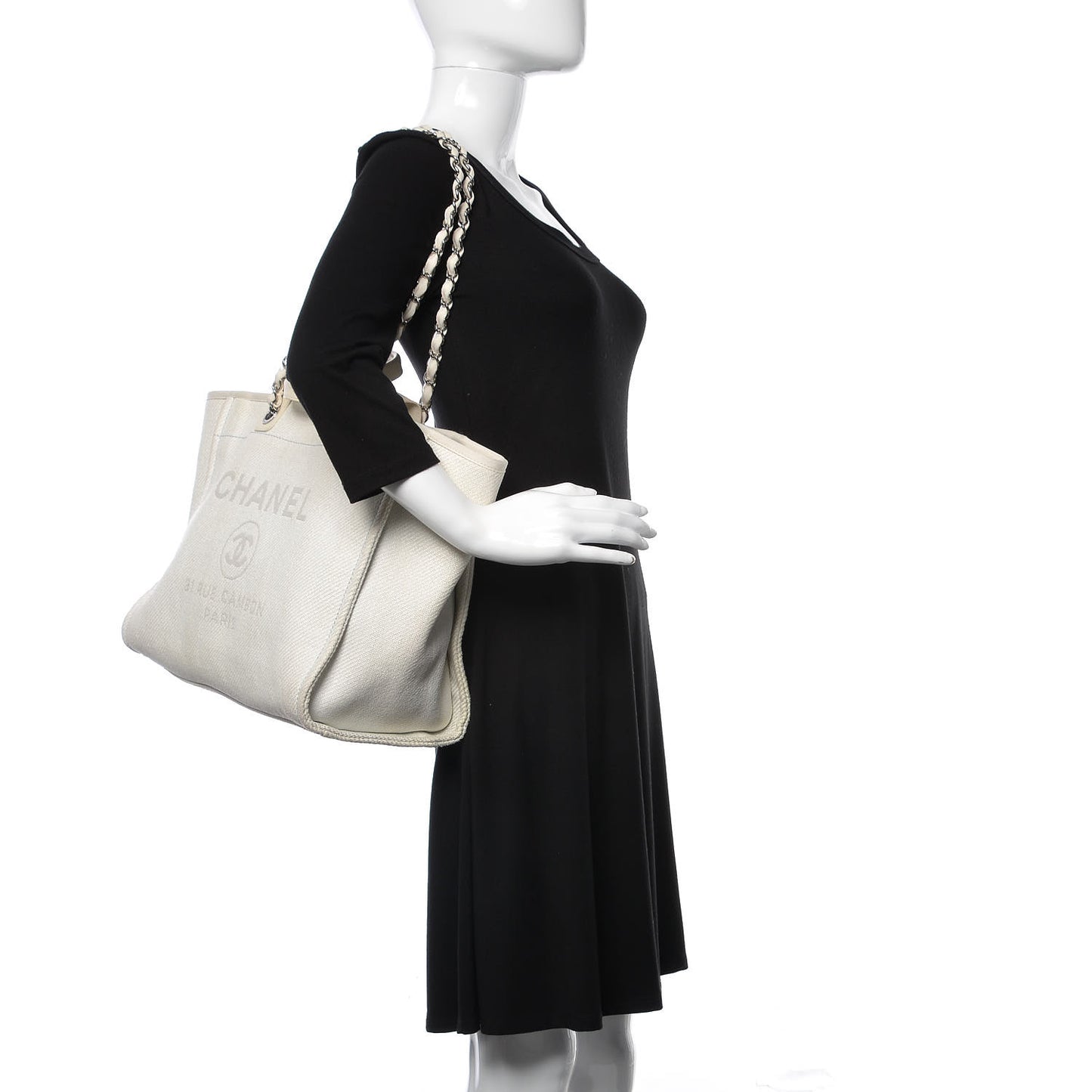 Canvas Large Deauville Tote White