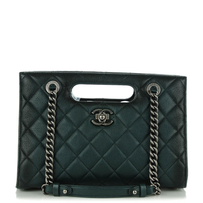Chanel Faded Goatskin Quilted Large Tote Green 1 of 7