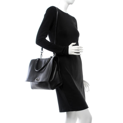 Givenchy Grained Calfskin Medium Shark Lock Satchel Black 2 of 7