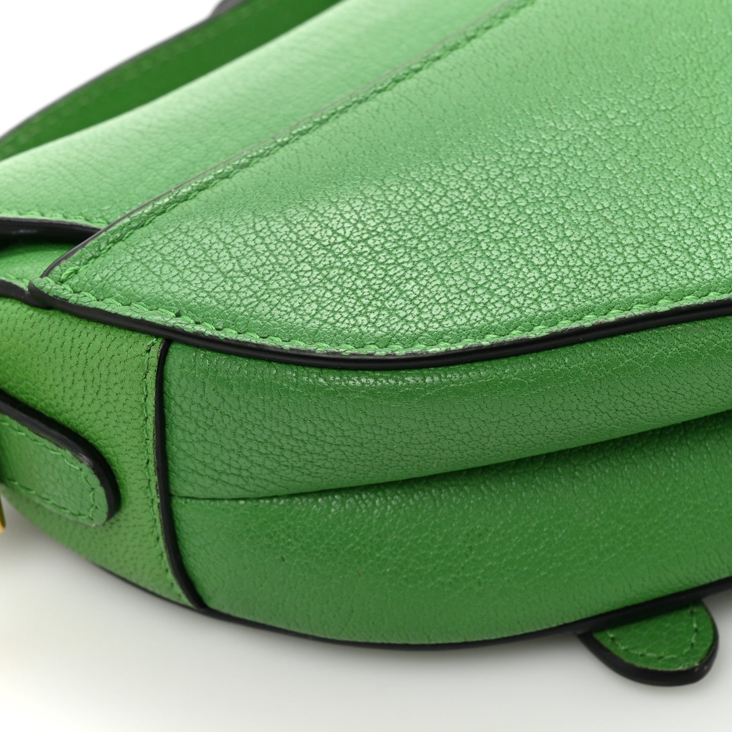 Goatskin Micro Saddle Bag Green