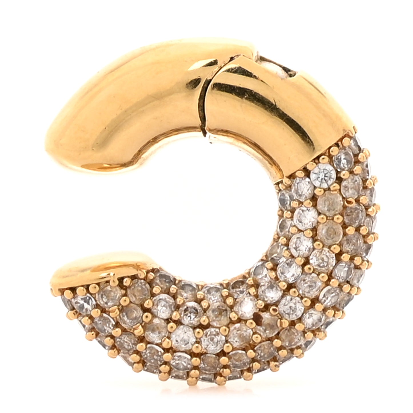Metal Crystal Ear Cuff Gold