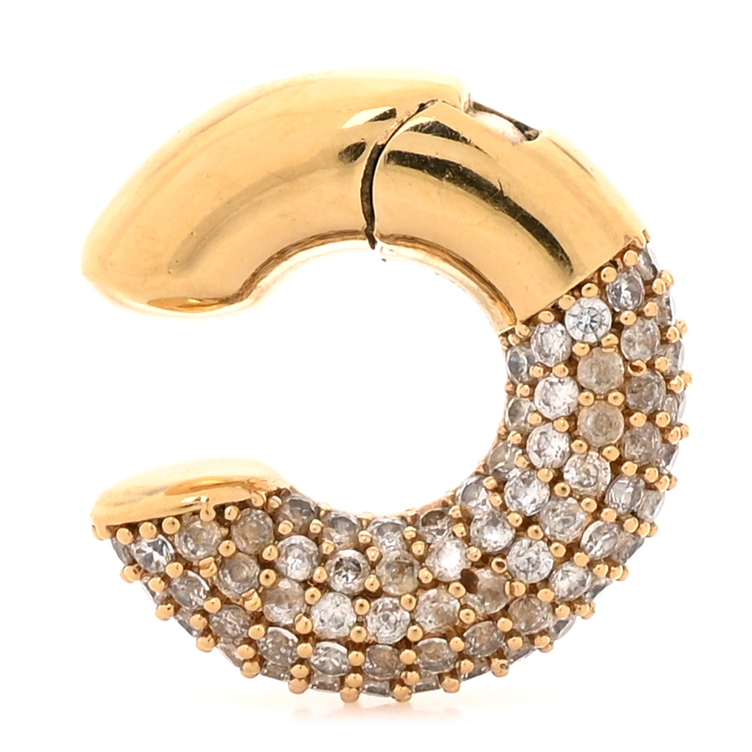 Fendi Metal Crystal Ear Cuff Gold 1 of 3