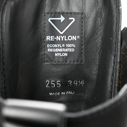 Prada Spazzolato Rois Re-Nylon Metal Triangle Logo Monolith Pouch Pocket 55mm Boots 39.5 Black 6 of 9