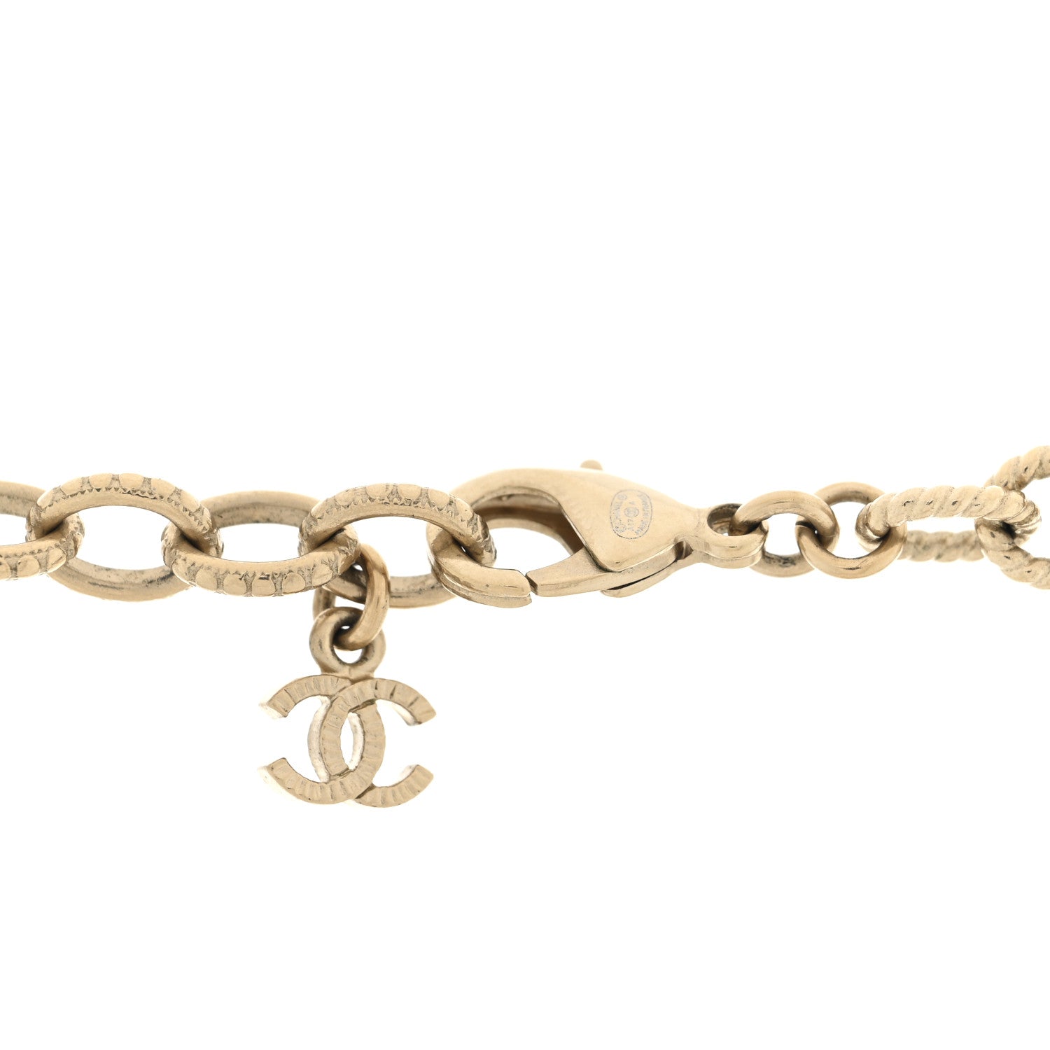 Chanel Metal Resin CC Choker Necklace Gold Brown 3 of 3
