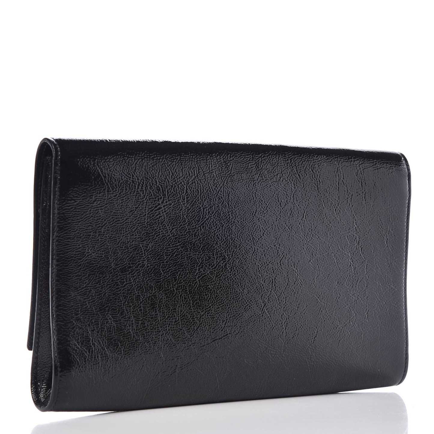 Textured Patent Monogram Large Belle De Jour Clutch Black