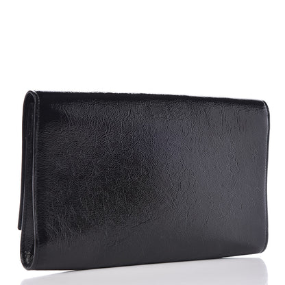 Saint Laurent Textured Patent Monogram Large Belle De Jour Clutch Black 3 of 9