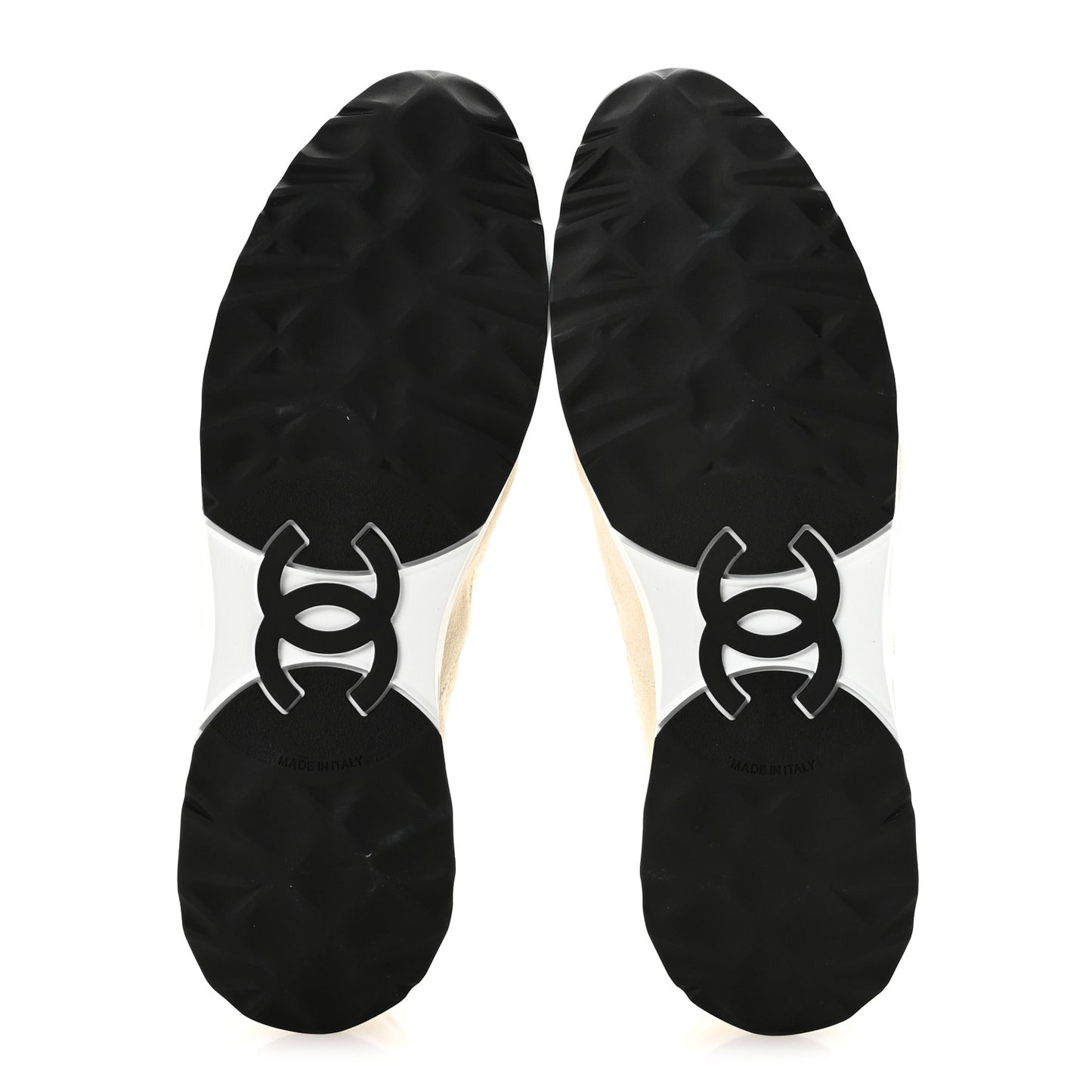 Nylon Suede Quilted Womens Sneakers 38.5 White